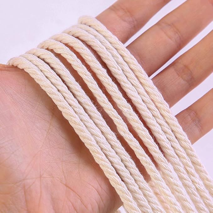Macrame Cord 4mm x 220Yards 100% Natural Cotton Macrame Rope Cotton Cord - Image 2