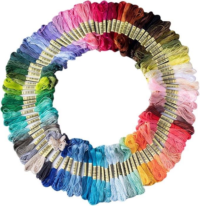Friendship Bracelet String 50 Skeins Rainbow Color Embroidery Floss Cross by XLSFPY