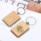 WRINGKIT 50 Pieces Wood Keychain Blank, Unfinished Laser Engraving Blanks - Image 9