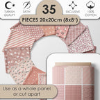 Cotton Satin Patchwork Fabric Panel – 35 Designs, 20×20 cm Squares, Single - Image 2
