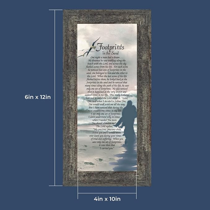 Footprints in the Sand Inspirational Wall Art, Beach Decor, Christian Gifts - Image 3