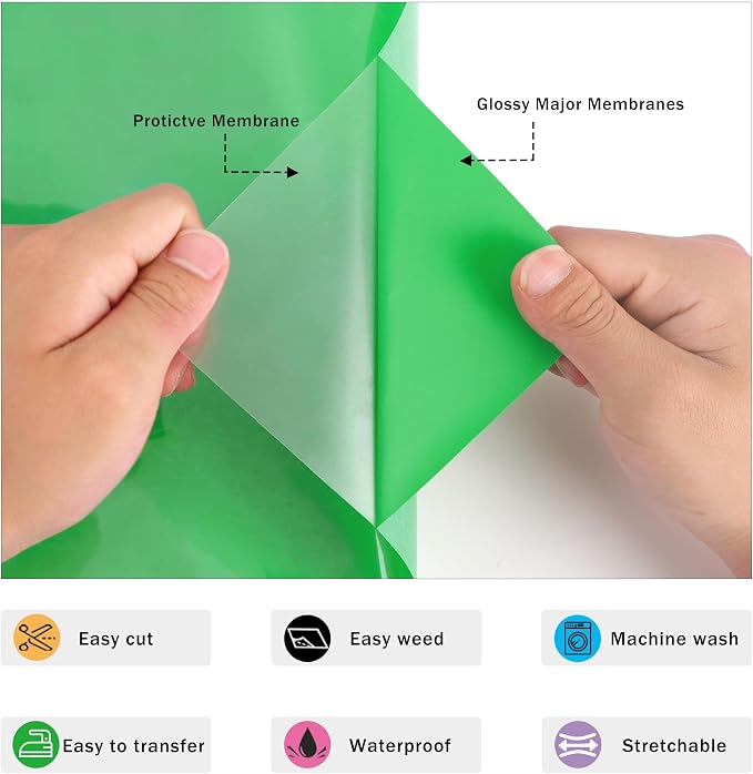RENLITONG Glossy Fruit Green HTV Vinyl 12" x 35ft Roll - Image 3