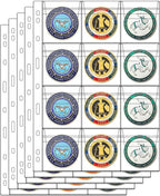 12-Pocket Coin Pages for Collectors, Standard 9-Hole Coin Collection Pages fit by Suremita