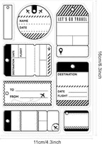 GLOBLELAND Travel Label Ticket Background Clear Stamps - Image 6