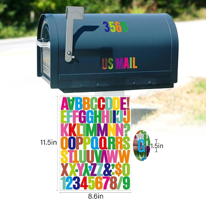 Letter Stickers, Mailbox Numbers, 1.5 Inch Waterproof Vinyl Alphabet | 1 1/2 - Image 2