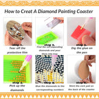 Clendo 8 Pcs 5D Diamond Art Coasters Kits - Image 6