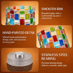 Colorful Rotating Whiskey Glasses Set of 2, 9 oz Rocks Glasses - Image 4