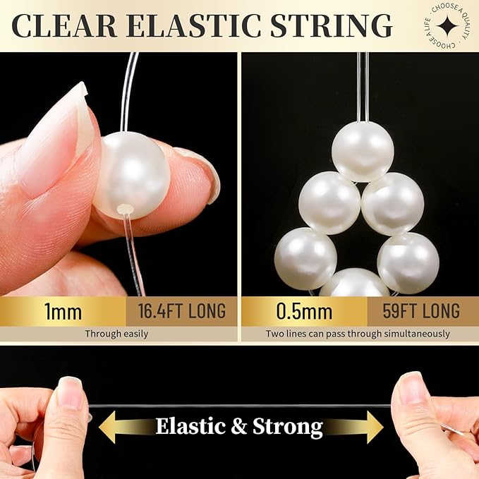 LEOBRO Pearl Beads for Bracelets, Bracelet Bead Kits, Small Pearl Beads and - Image 4
