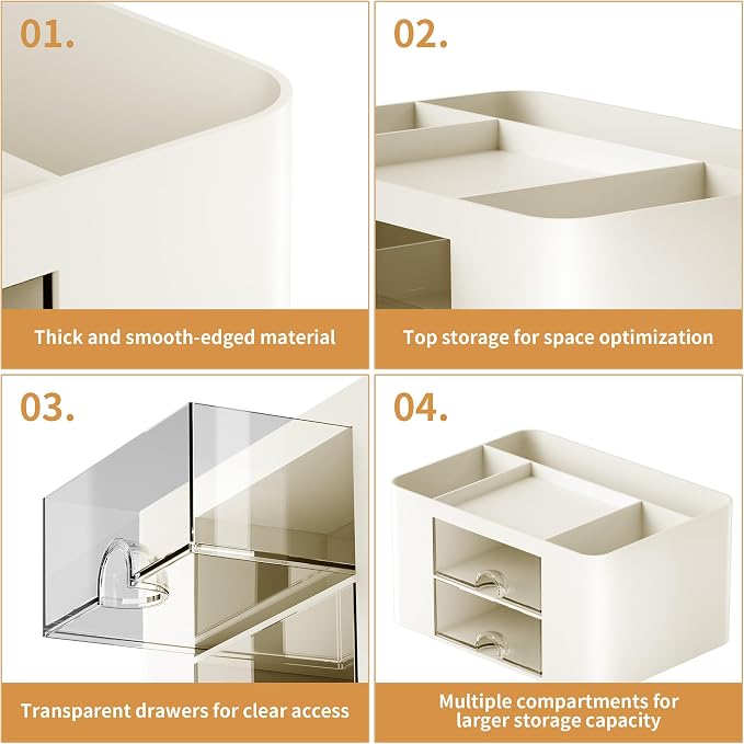 Marbrasse Pen Organizer with 2 Drawer, Desk Organizers and Accessories with 5 - Image 6