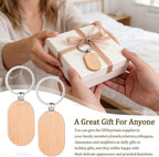 AUEAR, Blank Wooden Key Chain Wood Keychain Key Ring Key Tags Personalized EDC - Image 5