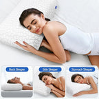 CushZone Memory Foam Pillows for Sleeping, Bed Pillow - Image 7