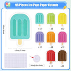 MixTeach 96 Pieces Ice Cream Cutouts Ice Pops Paper Cutouts Summer Bulletin - Image 2