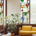 Original Hand Drawn Faux Stained Glass Window Film Double-Sided Texture Static by ChicSkin