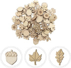 100 Pcs Unfinished Wooden Cutouts Mini Nature Shapes | DIY Craft Supplies - Image 3