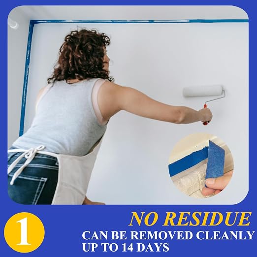 SmaringRobot Premium Blue Painters Tapes, Paint Tape, No Residue & Easy Removal - Image 3