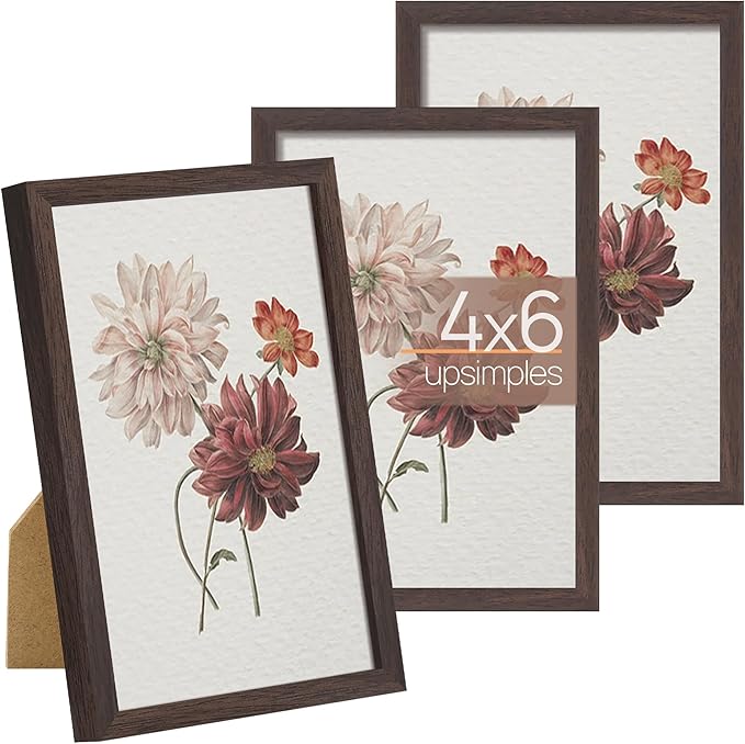 upsimples 4x6 Picture Frame Set of 3, Made of High Definition Glass by upsimples