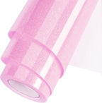 Pink Glitter HTV Heat Transfer Vinyl Roll 12inch x 10 ft by WOOGLITTER