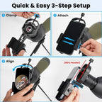 3-Axis Spotting Scope Phone Adapter & Telescope Phone Mount, Universal Spotting - Image 5