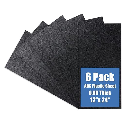 Plastic Sheet 12" x 24" x 0.06", Abs Plastic Sheets 6 Pack by KINLINK