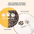 HTVRONT Leopard Heat Transfer Vinyl, 12in x 8ft Leopard Printed Iron on Vinyl - Image 5