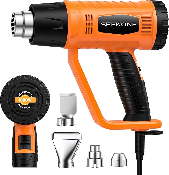 SEEKONE Heat Gun 1800W Heavy Duty Fast Heat Hot Air Gun Kit by SEEKONE