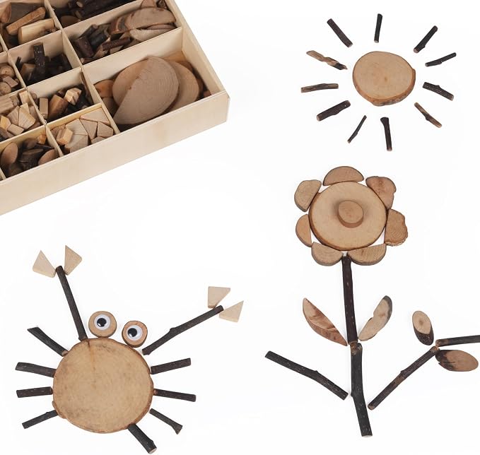 Candywood Wooden Unfinished Craft Kits Toy, Unfinished Natural Wood Slices - Image 5