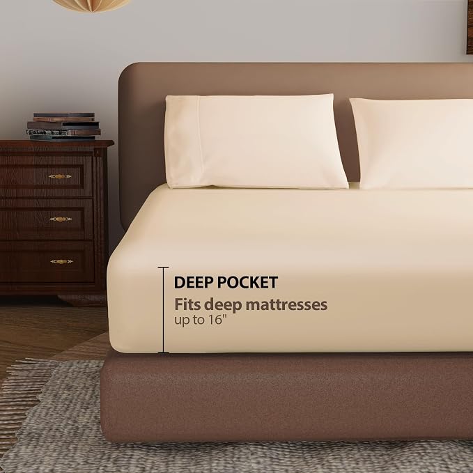 100% Egyptian Cotton Fitted Sheet Queen Size, 600 Thread Count, Single Fitted - Image 2