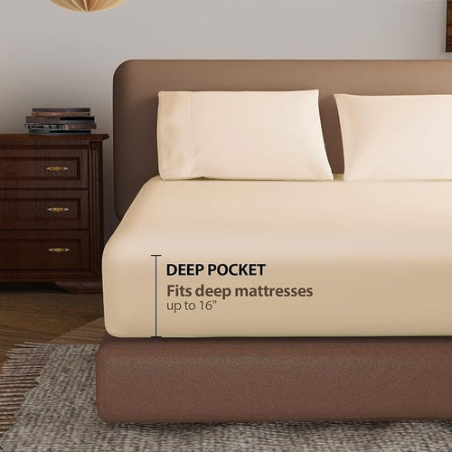 100% Egyptian Cotton Fitted Sheet Queen Size, 600 Thread Count, Single Fitted - Image 2