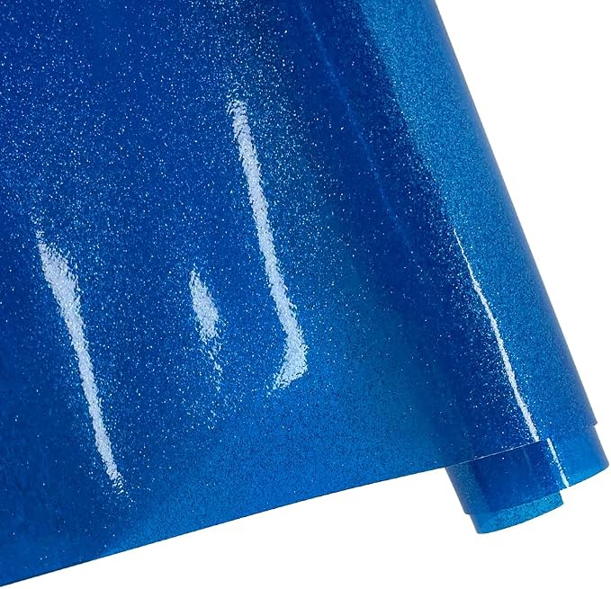 ONEART | Blue Transparent Glitter Vinyl Roll, 0.7 mm Solid Clear PVC Jelly - Image 2