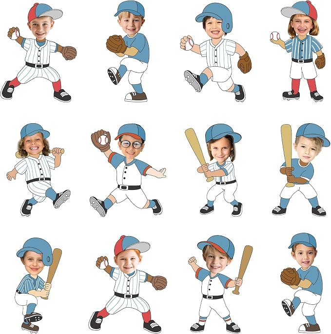 OBUSATT 60 Pcs Baseball Player Theme Cutouts Baseball Bulletin Board Decoration by OBUSATT