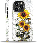 ZHEGAILIAN Case for iPhone 13 Pro Max, Sunflower Faux Stained Glass Effect by Home