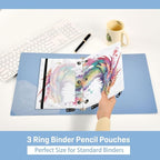 Watercolor Dragon Pencil Pouch for 3 Ring Binder, 2 Pack Waterproof Pencil Bags - Image 4