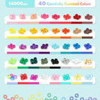 14000Pcs Pony Beads Kit, 40 Colors Rave Kandi Beads - Image 4