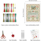 FREEBLOSS 11CT Stamped Cross Stitch Kits Folk Art House Pattern Cross Stitch - Image 2