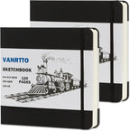 Vanrtto Hardcover Sketch Book, Square Mixed Media Sketchbook 8x8 in 2 Pack | by YOURHAPPYTIMECOMPANION