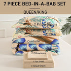 Yogeneg 7 Piece Bed in a Bag Queen Size Comforter Set Khaki Bedding Set - Image 6