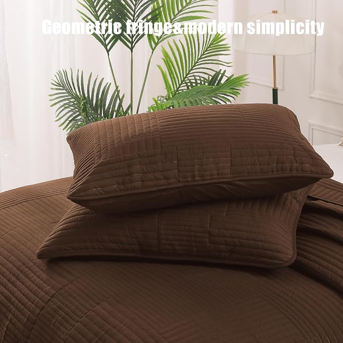 Whale Flotilla Ultra Soft Twin Quilt Bedding Set, Lightweight Microfiber Brown - Image 6