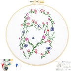 Woman Flowers Embroidery Kits for Beginners Adults, Floral Hand Embroidery by Unknown