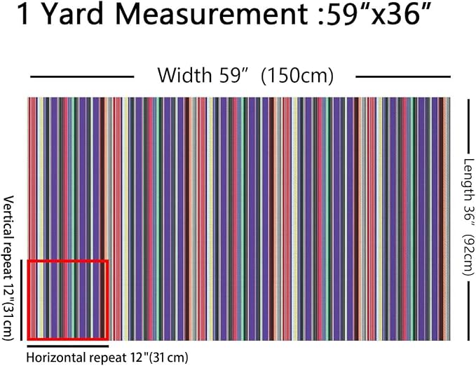 Mexican Stripes Fabric by The Yard, Western Farmhouse Style Fabrics, Boho - Image 2
