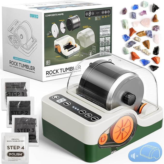 Flooyes Ultra Quiet Rock Tumbler Kit, Rock Polisher by flooyes