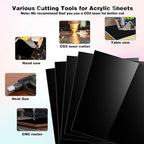 Adrattnay Black Acrylic Sheets 1/8 Thick, Opaque Acrylic Sheets Acrylic Panel - Image 5