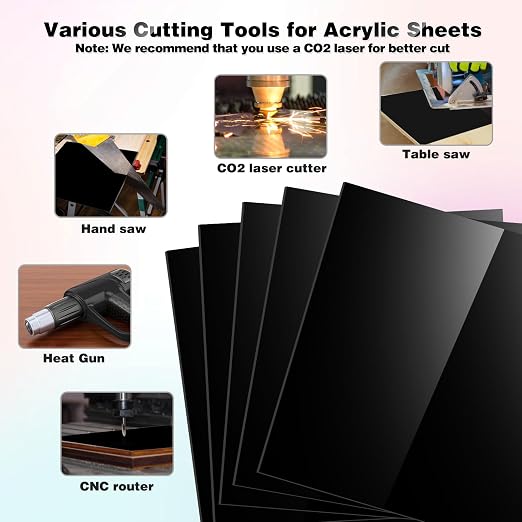 Adrattnay Black Acrylic Sheets 1/8 Thick, Opaque Acrylic Sheets Acrylic Panel - Image 5