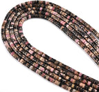 155pcs 4x2mm Natural Black Rhodonite Heishi Disc Rondelle Spacer Stone Semi - Image 2