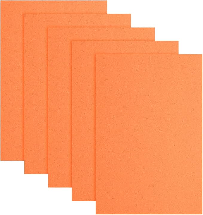 uxcell 5 Pcs Orange EVA A4 Foam Sheets Crafts, 12 x 8 Inch Foam Paper by uxcell
