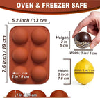 Lerykin 6 Holes Medium Semi Sphere Silicone Molds, 2 Packs Half Sphere Silicone - Image 6