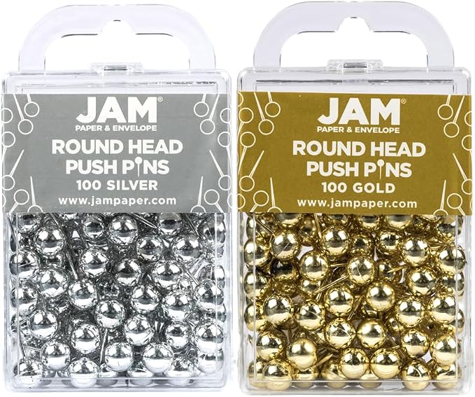 JAM PAPER Colorful Push Pins by JAMPaper
