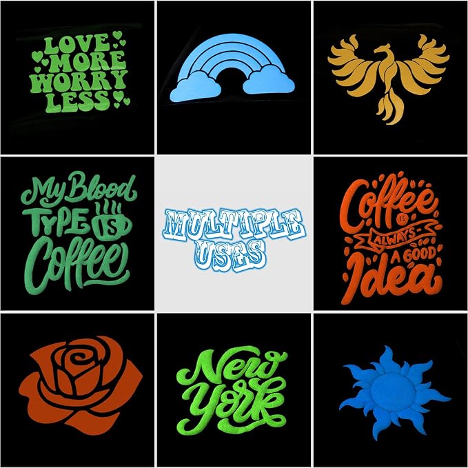 Glow in The Dark 3D Puff Vinyl Heat Transfer - Image 2