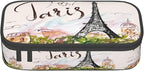 Paris Romantic Eiffel Tower Pencil Case Organizer Big Capacity Pencil Pouch - Image 8