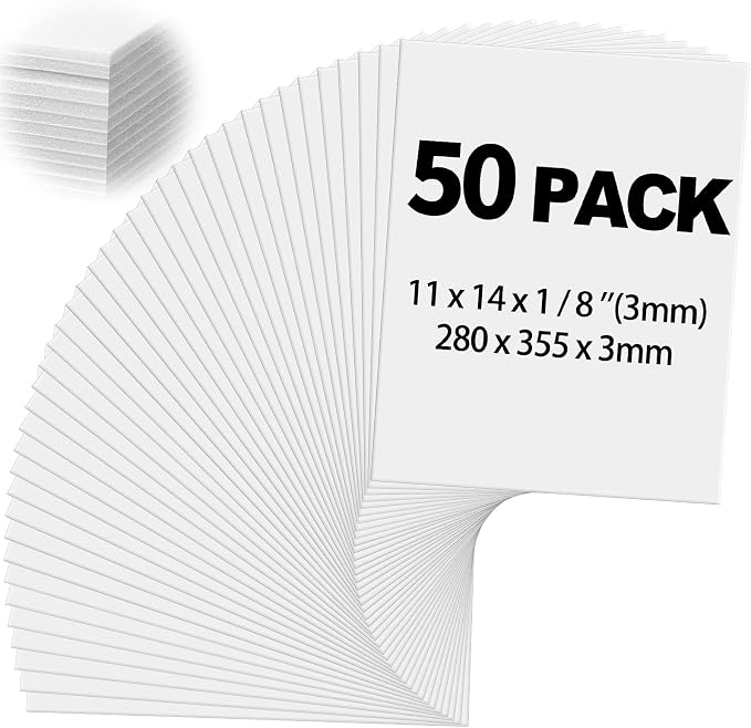Frienda 50 Pack White Foam Board Foam Poster Boards 11 x 14 Inch by Frienda