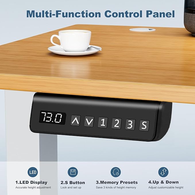 DUMOS 63 Inch Electric Standing Desk Height Adjustable, Sit to Stand Computer - Image 6